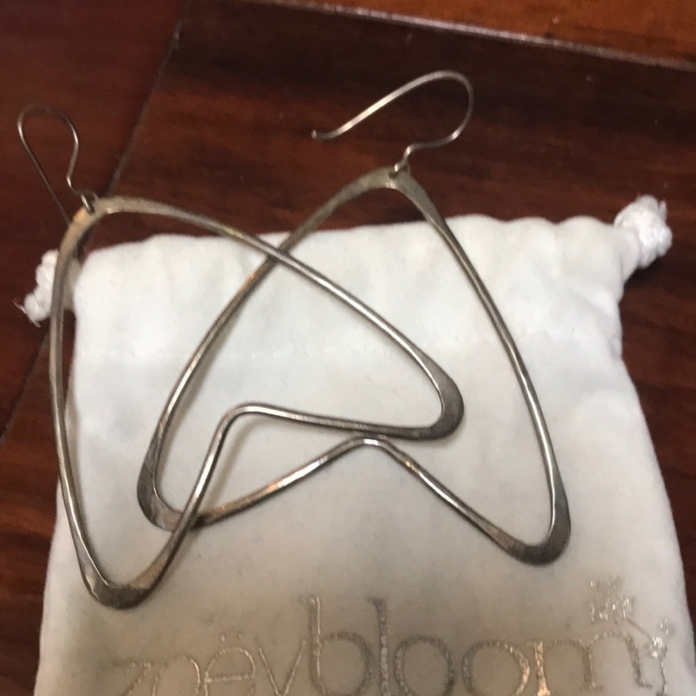 Sterling Silver drop heart earrings